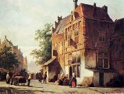 unknow artist European city landscape, street landsacpe, construction, frontstore, building and architecture. 313 painting